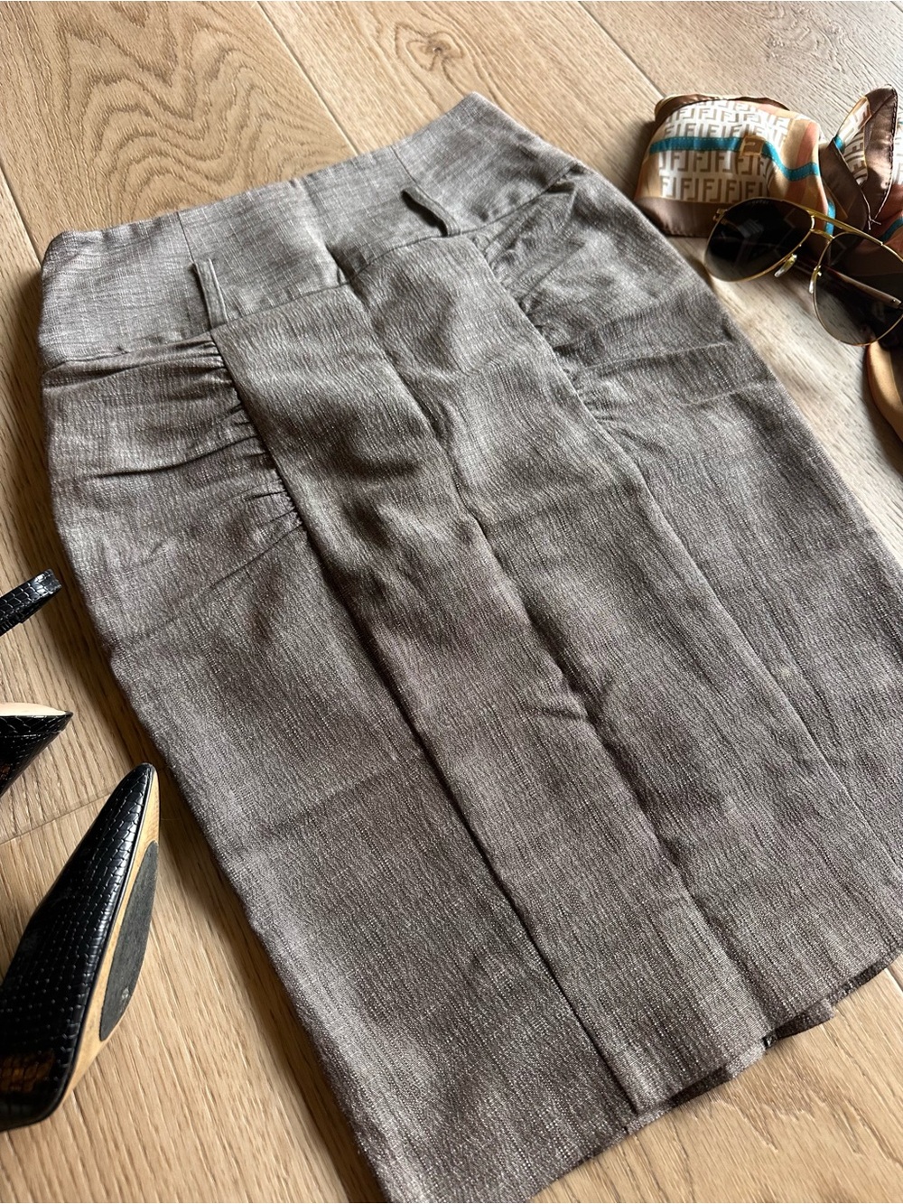 Classic Dark Brown Tailored Pencil Skirt | Size 0
